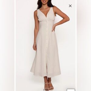 NWOT- Petal & Pup Barbara Buttoned Maxi Dress, White, Small